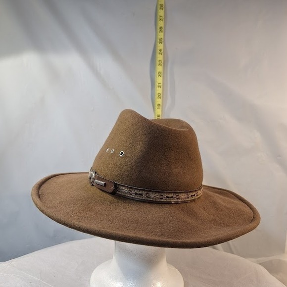 Stetson Brown Felt Wide Brim Hat  Decorative Band for Men Women Outdoor Style - Picture 6 of 13